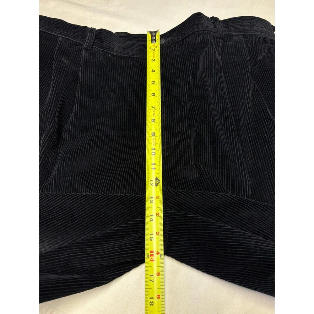Jos. A. Bank Mens‎ Black Corduroy Pleated Cuffed Trousers 42x26 Wide Wale Cotton